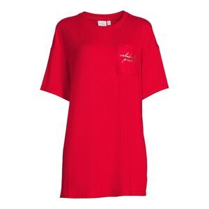 CELEBRITY PINK SLEEP WOMENS RED OVERSIZED SLEEP SHIRT NIGHTGOWN SIZE M/L NWT